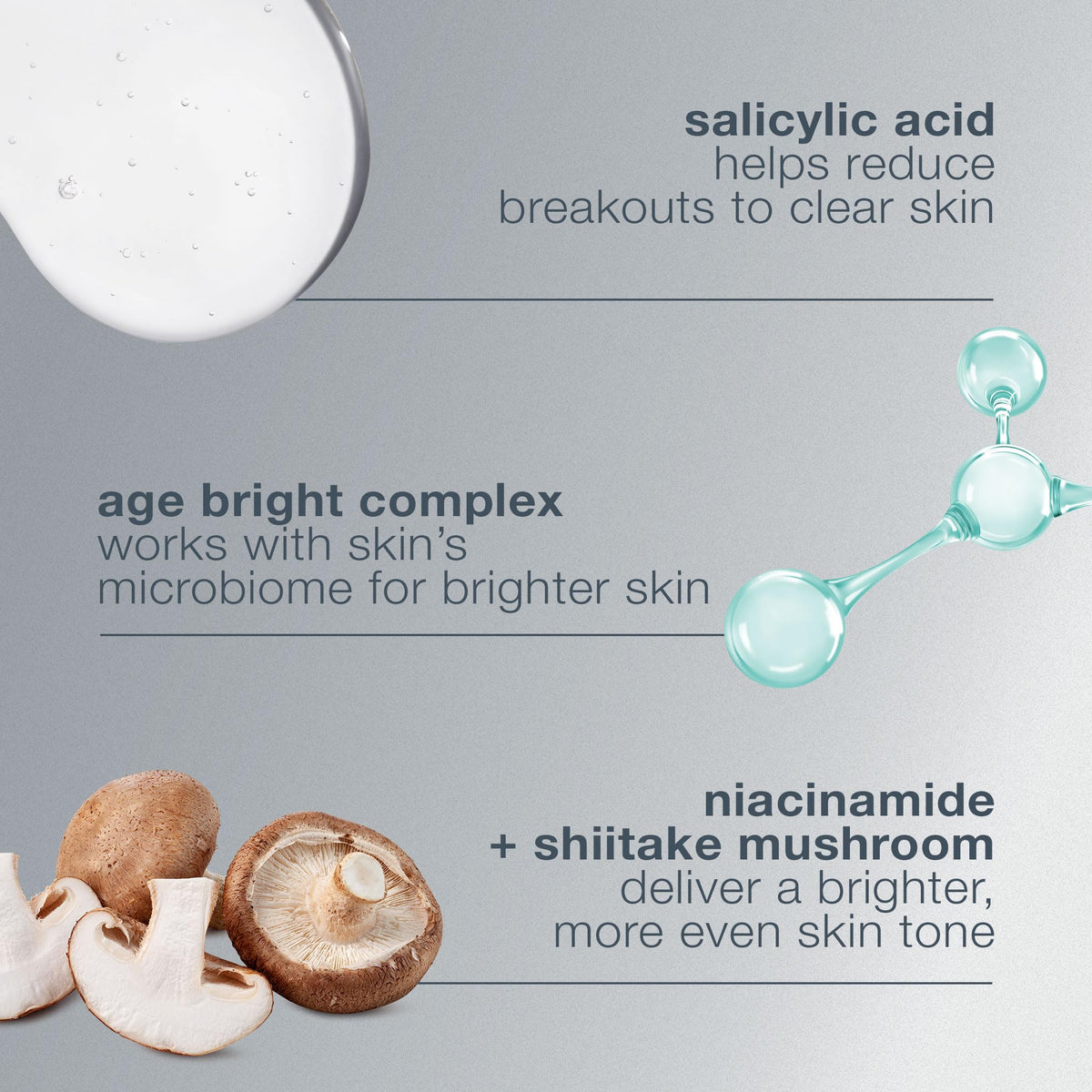 Dermalogica serum texture on hand demonstrating lightweight absorption and smooth finish