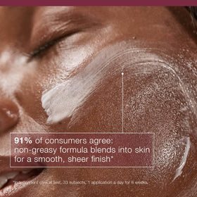 Dermalogica applied on model cheek showing visible smoothing