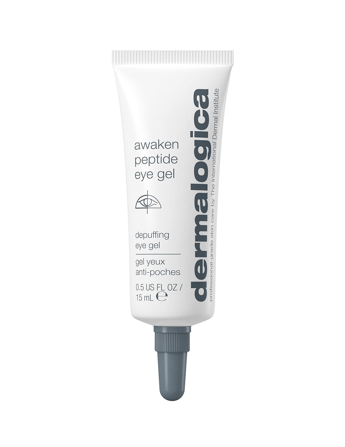 Dermalogica front packaging of Awaken Peptide Eye Gel showing brand clarity and compact design