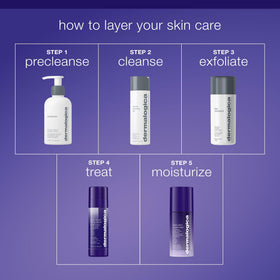Dermalogica on bathroom shelf styled for everyday skincare routine appeal