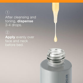 Dermalogica on nightstand styled to suggest easy bedtime routine