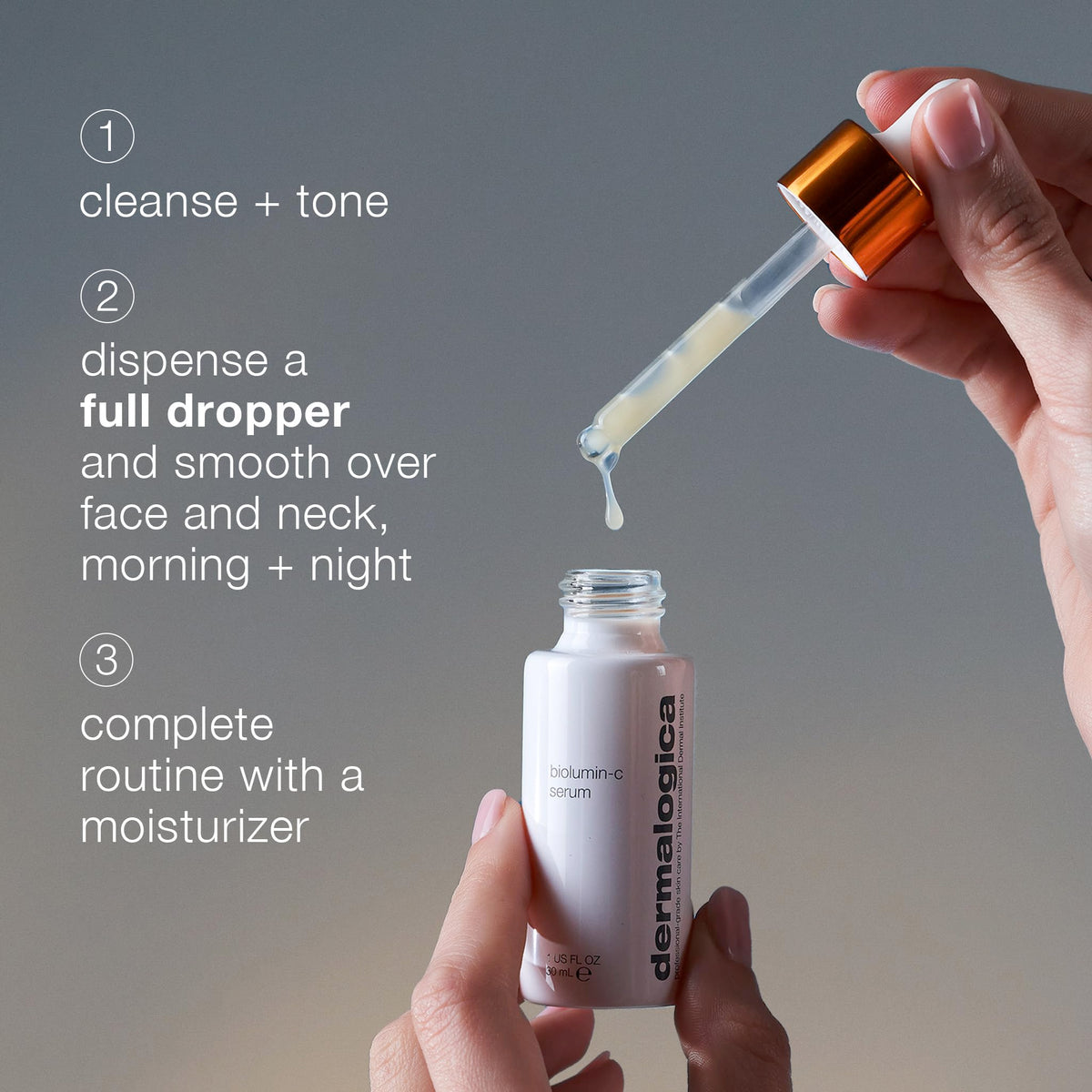 Dermalogica clear serum droplet texture highlighting lightweight absorption