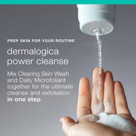 Dermalogica held in hand for size comparison and travel-friendly convenience