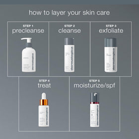 Dermalogica tube next to hand for scale showing travel-friendly size and convenience benefit