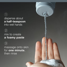 Dermalogica paste applied to cheeks demonstrating effective pore cleansing