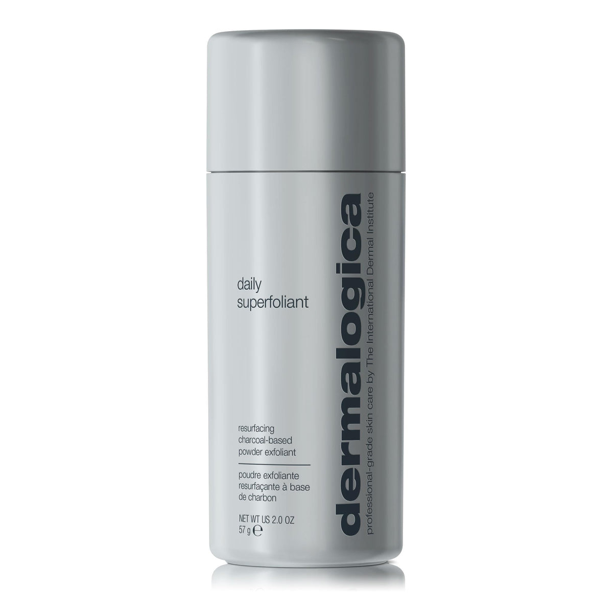 Dermalogica jar front view showing powder exfoliator and clean packaging benefit