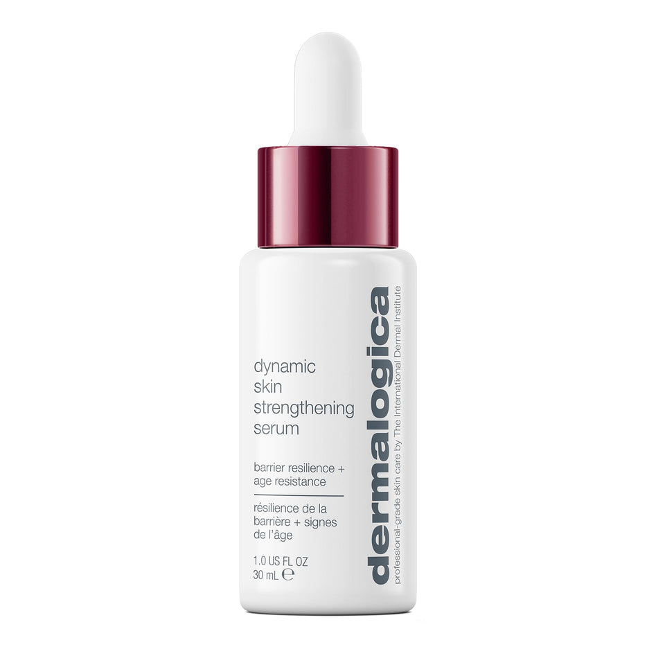 Dermalogica Dynamic Skin Strengthening Serum front bottle showing packaging benefit