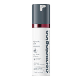 Dermalogica front packaging showing SPF50 protection and sleek design benefit: clear branding