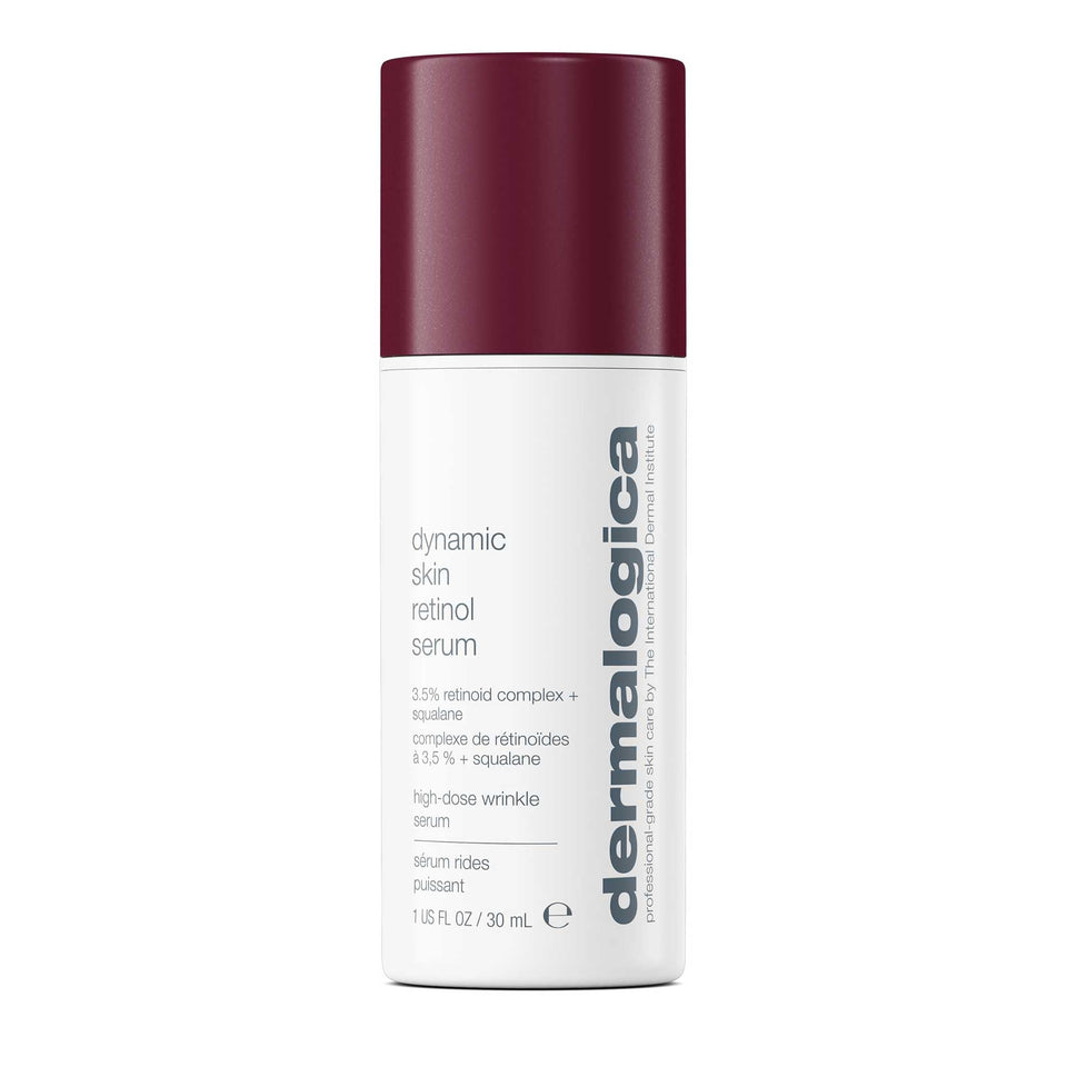 Dermalogica product front packaging showing brand and bottle, highlights professional formula