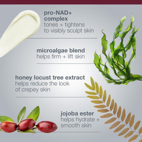 Dermalogica ingredient label closeup featuring Pro-NAD+ Complex and key actives