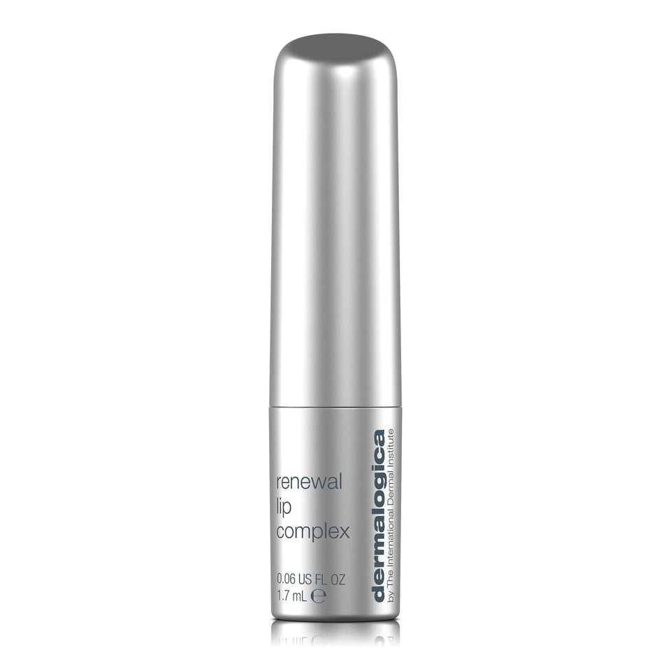 Dermalogica front packaging showing the renewal lip complex and product name for easy identification