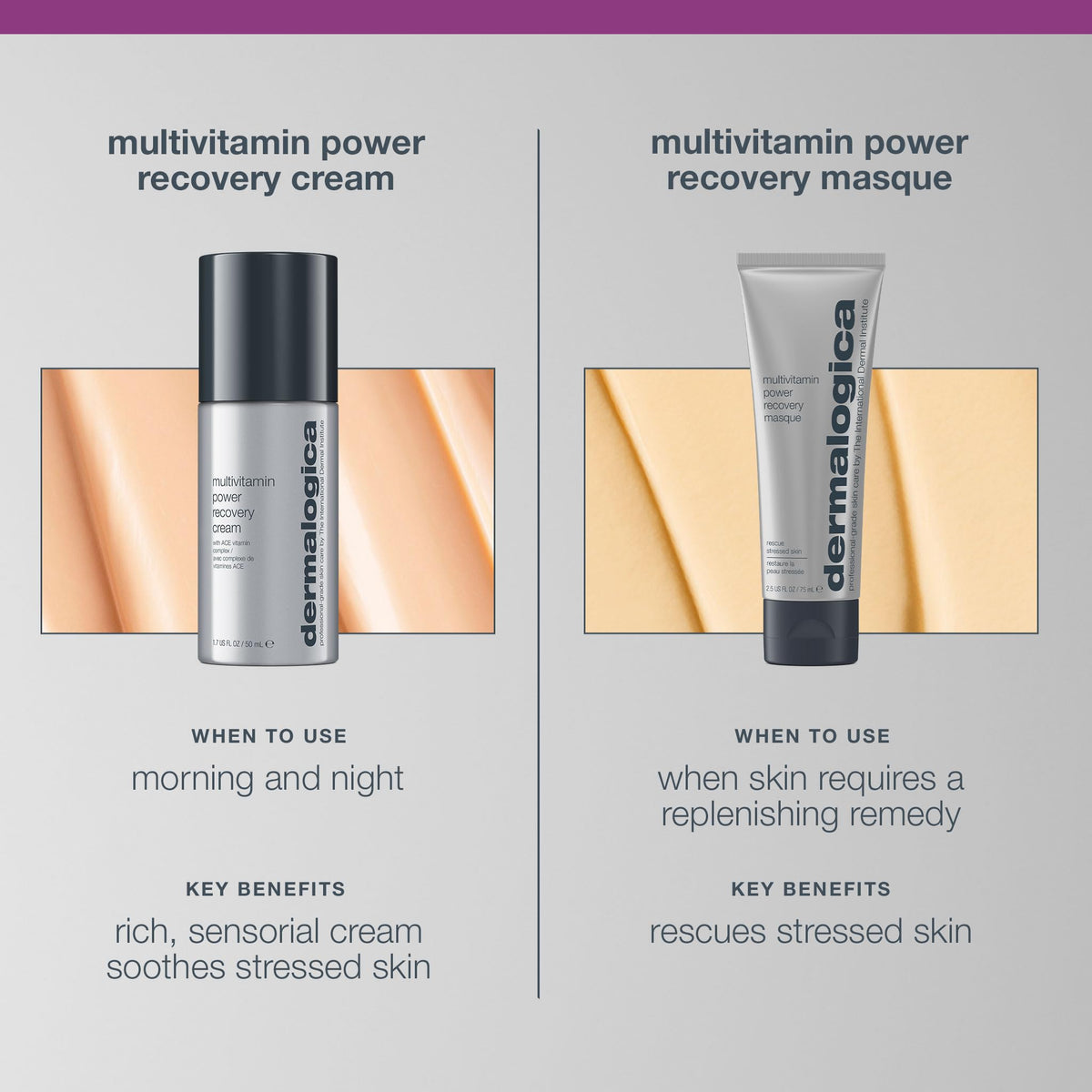 Dermalogica ingredient panel close-up showing vitamins A C E, emphasizes antioxidant blend