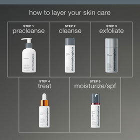 Dermalogica label close-up with ingredients list highlighting transparency and safety