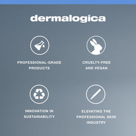 Dermalogica bottle on bathroom shelf conveying daily routine integration benefit