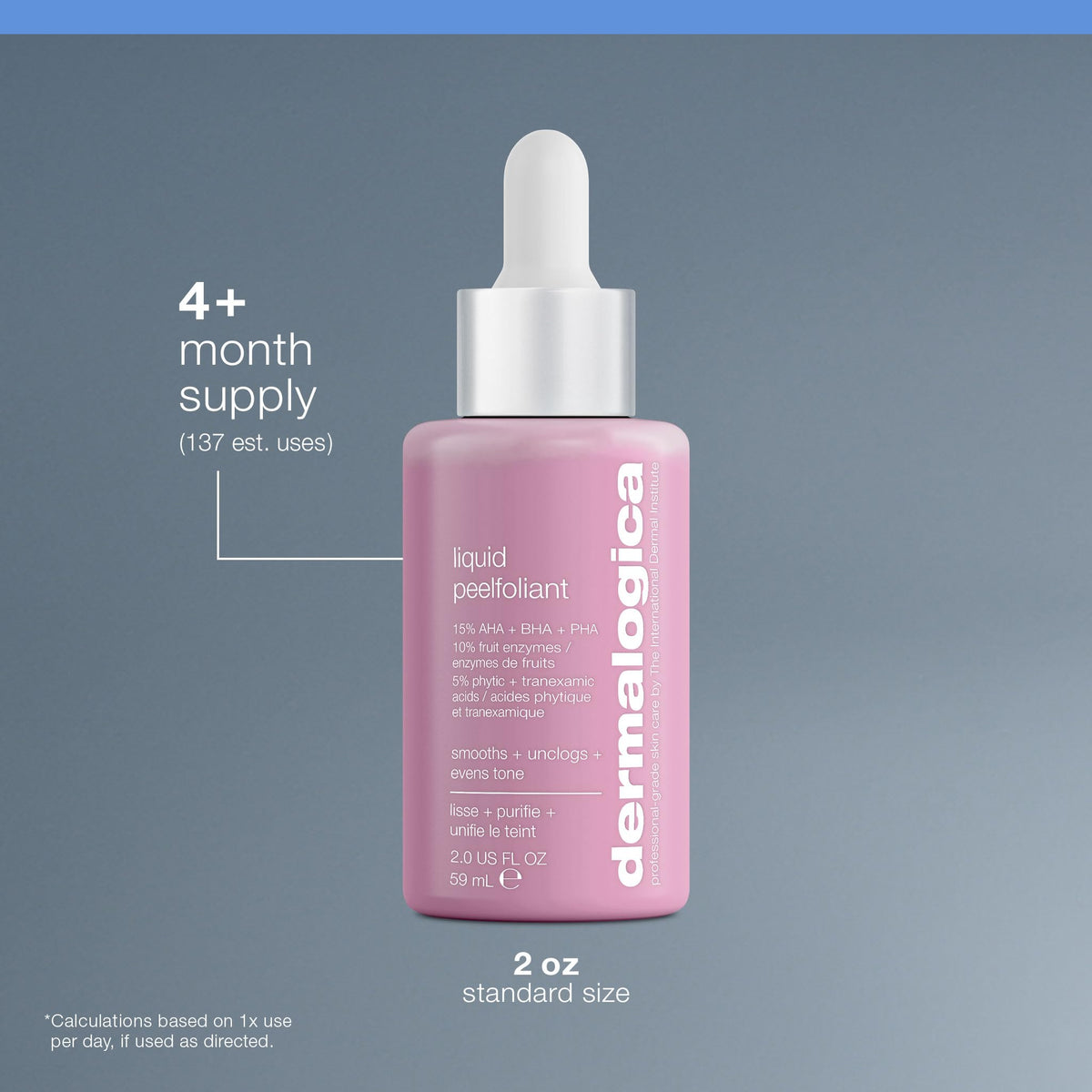 Dermalogica bottle beside a clock representing precise 7–10 minute treatment benefit