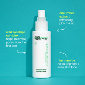 Dermalogica mist spraying into air to refresh skin and reduce shine quickly