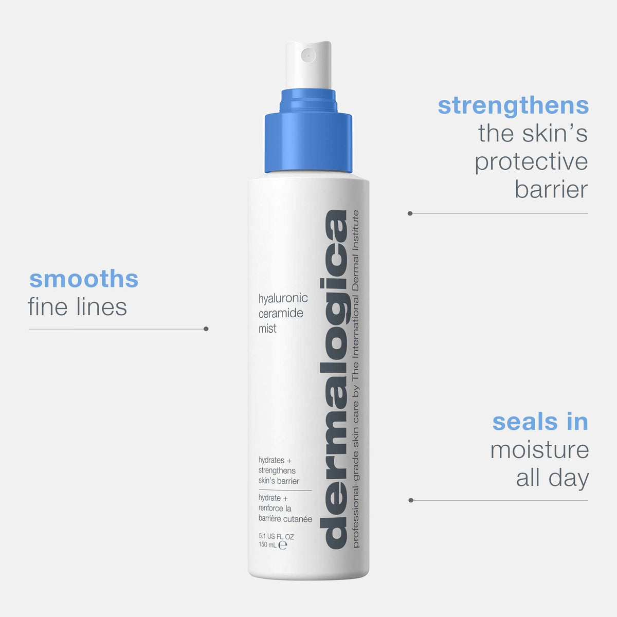 Dermalogica bottle held in hand showing travel size and scale