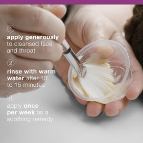Dermalogica applying masque to face demonstrating easy weekly use