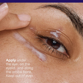 Dermalogica before and after visual showing improved eye firmness