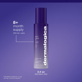 Dermalogica bottle on bathroom shelf in lifestyle setting suggesting daily use