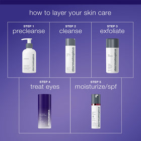 Dermalogica packaging details with cap showing premium finish benefit