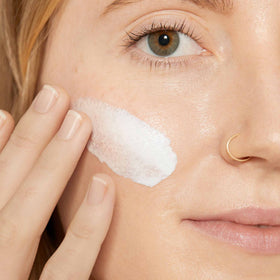 Dermalogica primer effect on cheek reducing visible pores for smoother appearance