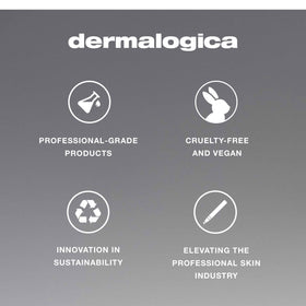 Dermalogica box and label detail, highlights ingredient callouts and product identity