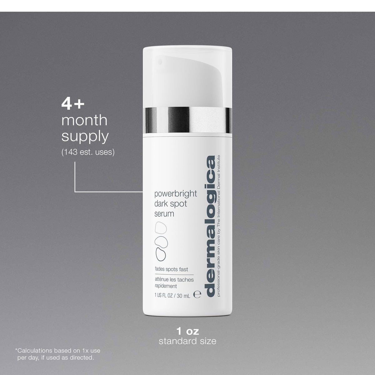 Dermalogica serum applied to cheek, illustrates even coverage and fast absorption