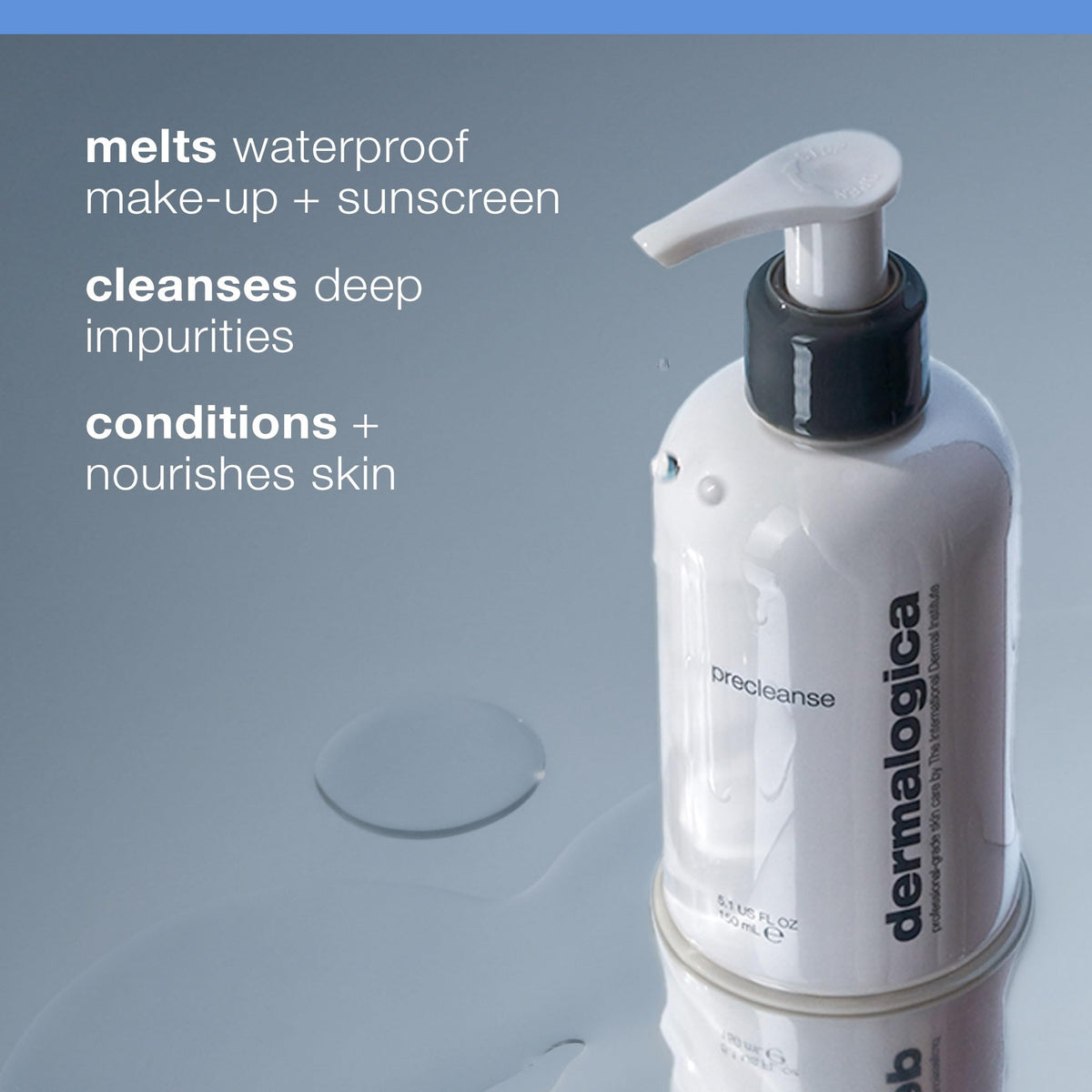 Dermalogica pump detail close-up for controlled, mess-free dispensing