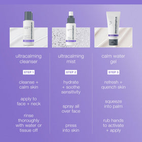 Dermalogica three products lined up to show relative sizes and daily routine order