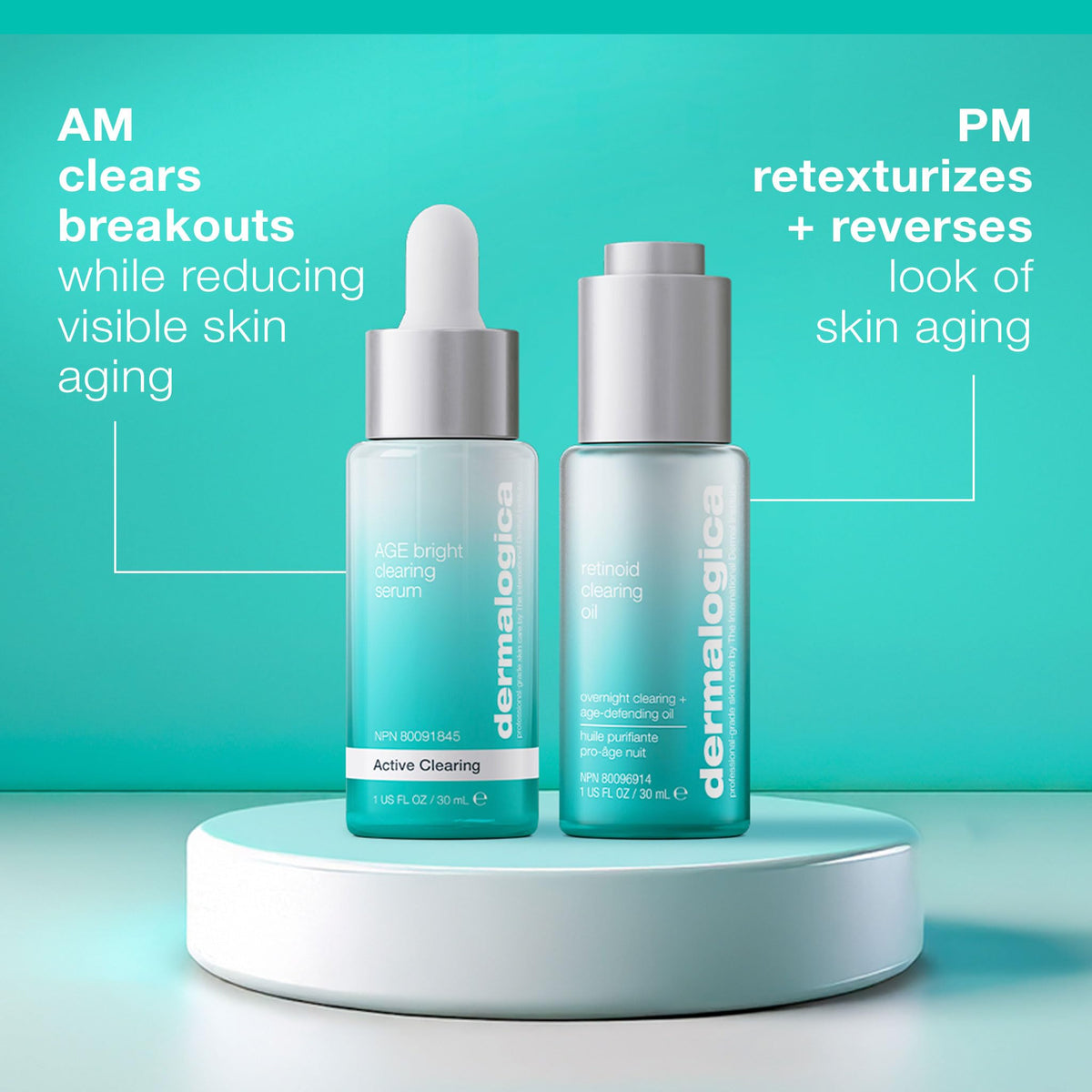 Dermalogica before and after skin texture improvement visual comparison