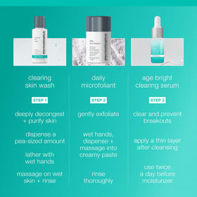 Dermalogica serum applied to cheek illustrating targeted clarity and tone support