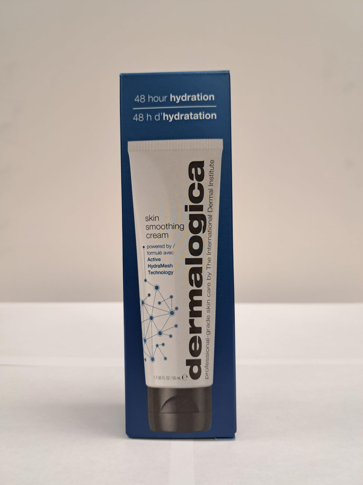 Dermalogica jar beside eye mask on nightstand suggesting overnight hydration