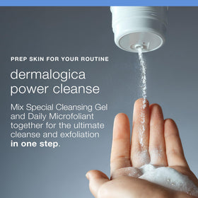 Dermalogica used by person washing face illustrating calming benefit