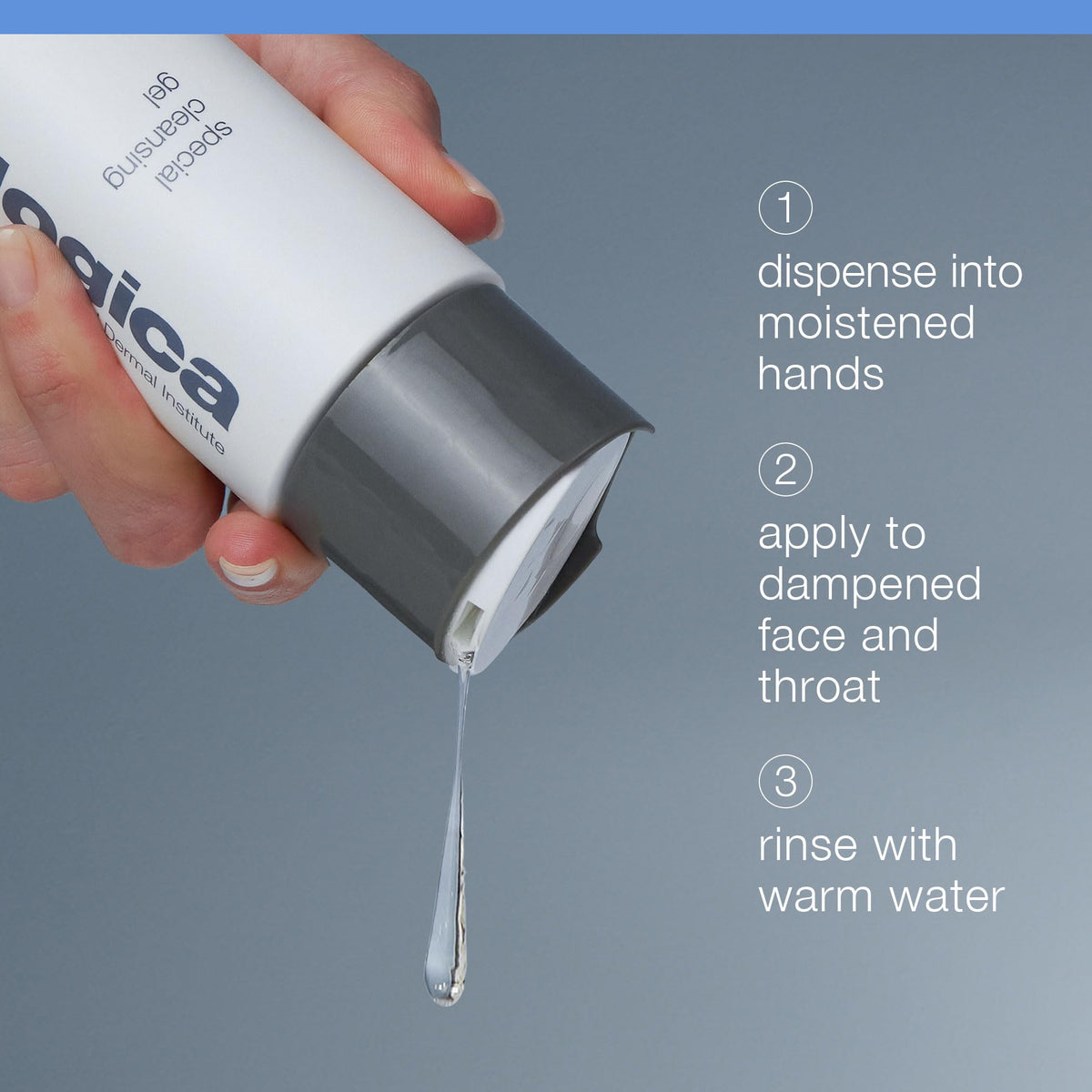 Dermalogica cleansing gel lather texture demonstrating gentle foam