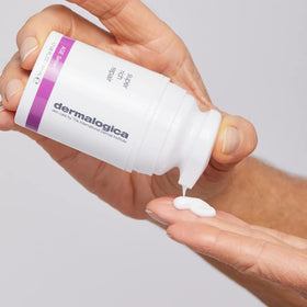 Dermalogica cream on hand demonstrating intense hydration application