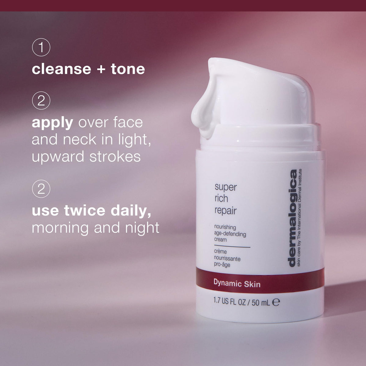 Dermalogica applying moisturizer to face to lock in hydration