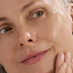 Dermalogica serum texture on skin close-up demonstrating fast-absorbing hydration