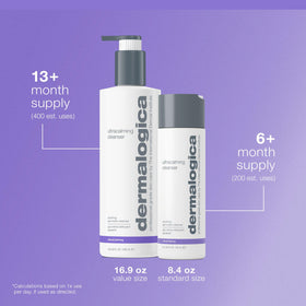 Dermalogica cleanser on bath counter in a soothing routine setting