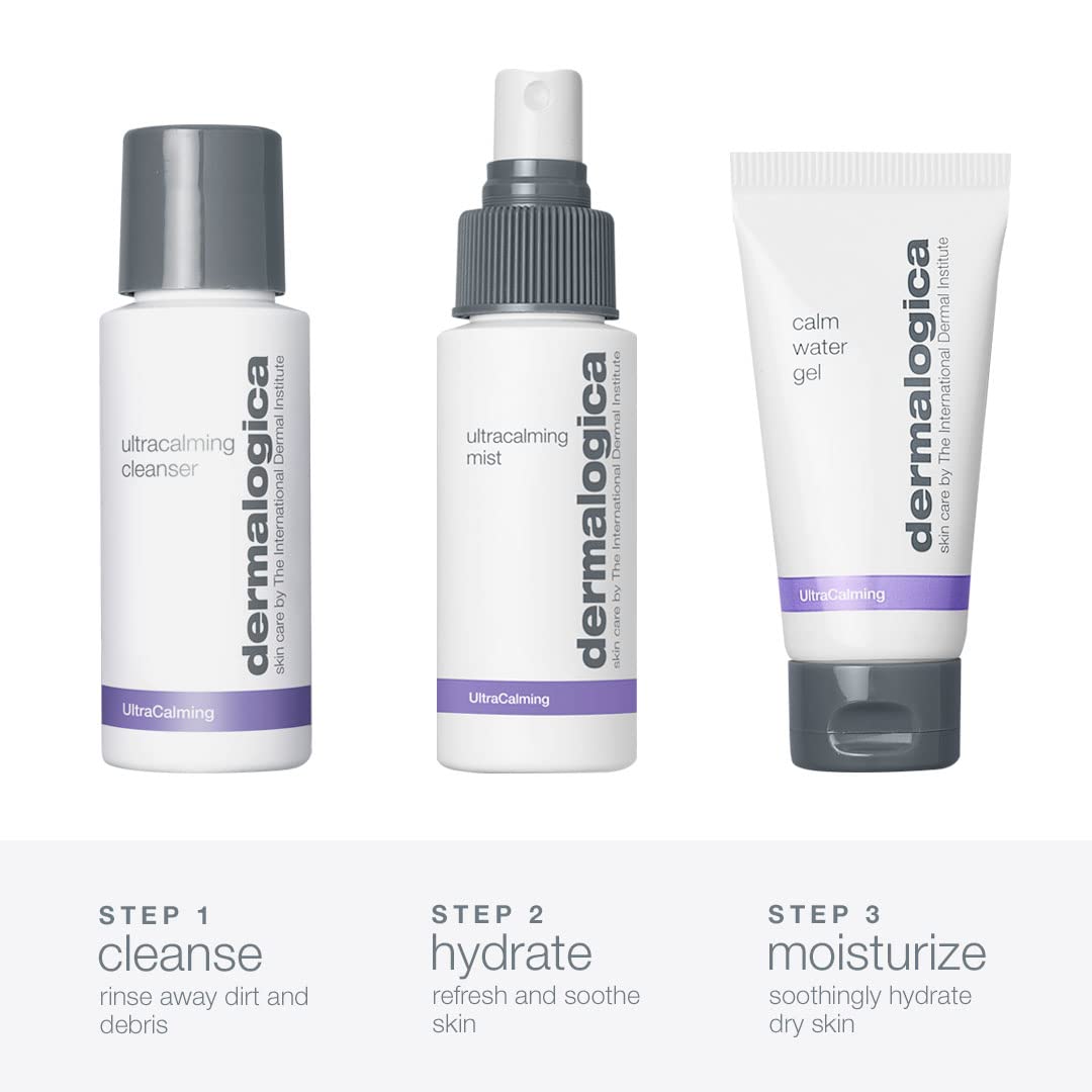Dermalogica UltraCalming Cleanser pump close-up demonstrating gentle dispensing and control