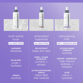 Dermalogica mist droplet texture highlighting lightweight hydrating feel