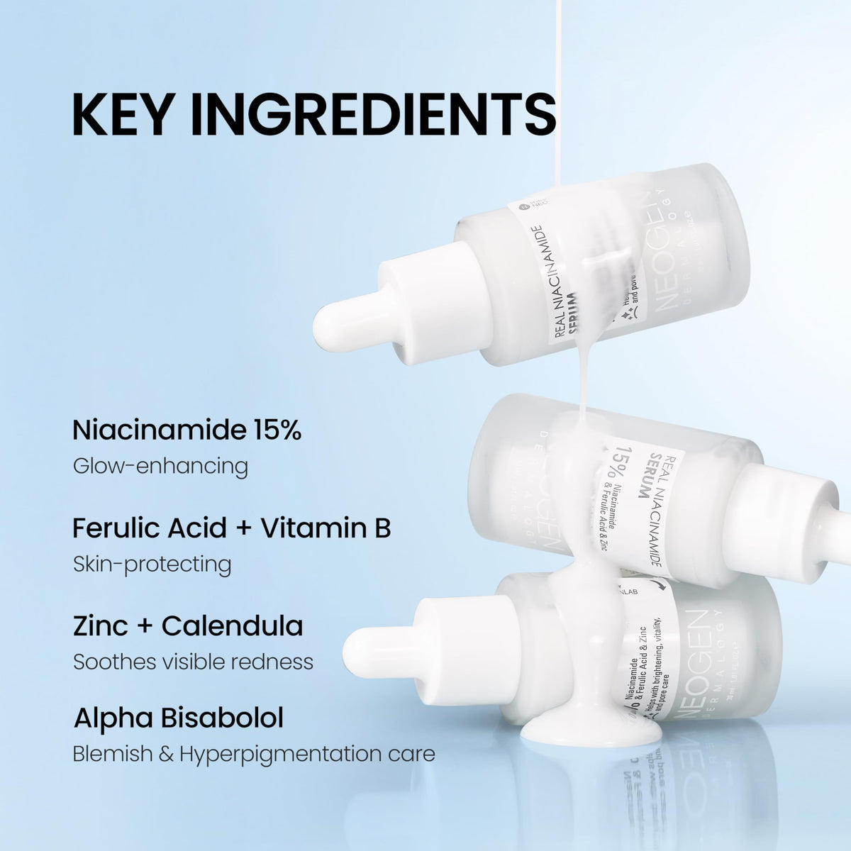 DERMALOGY by NEOGENLAB bottle beside ruler illustrating 30 ml size