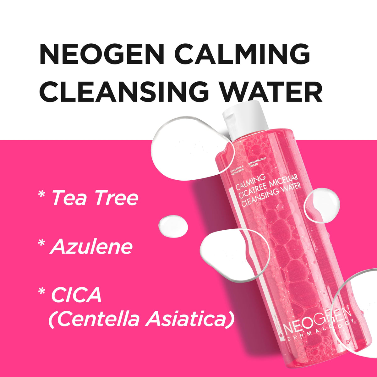 DERMALOGY by NEOGENLAB clear liquid texture close-up showing soothing hydration