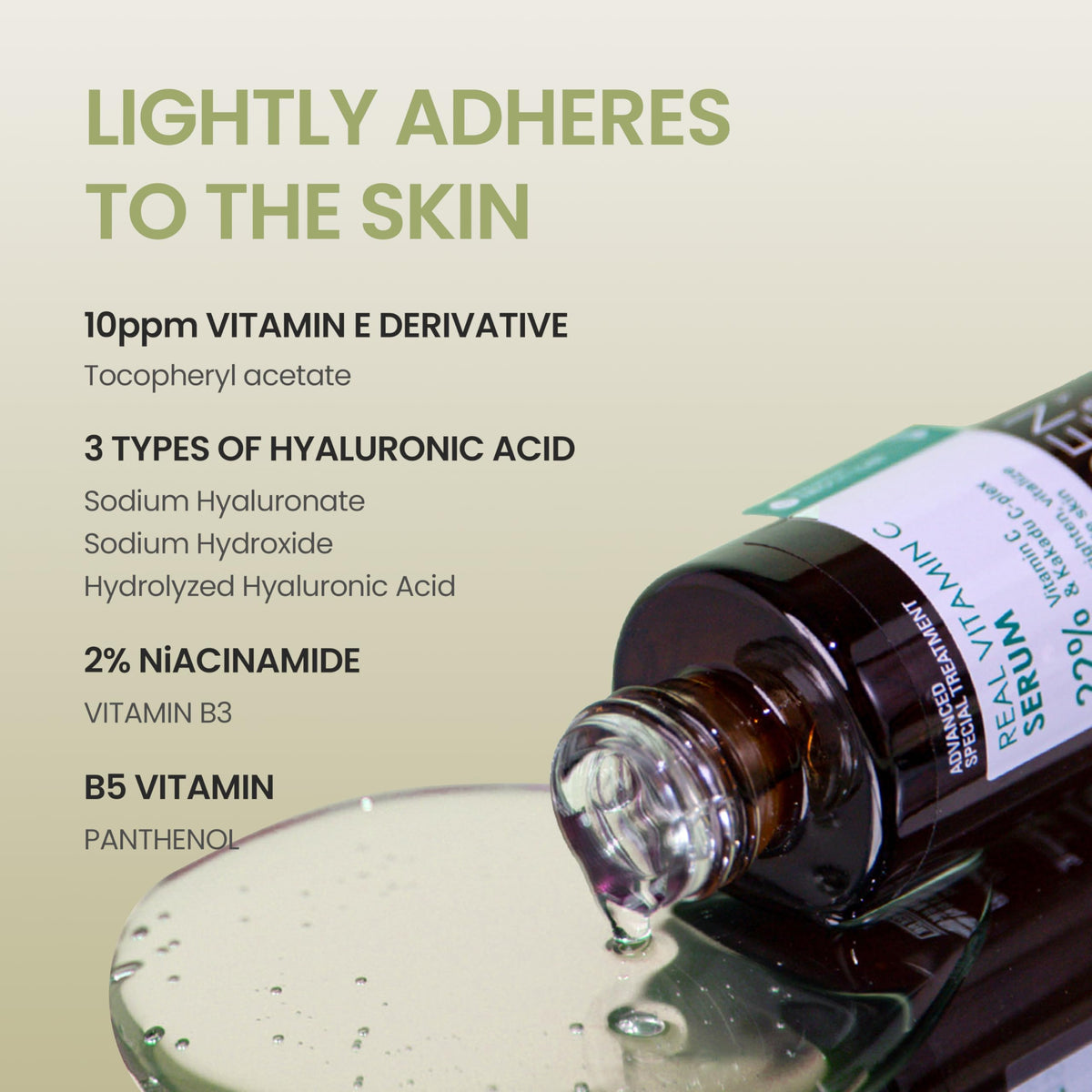 DERMALOGY by NEOGENLAB applying serum to hands, easy-to-layer routine benefit