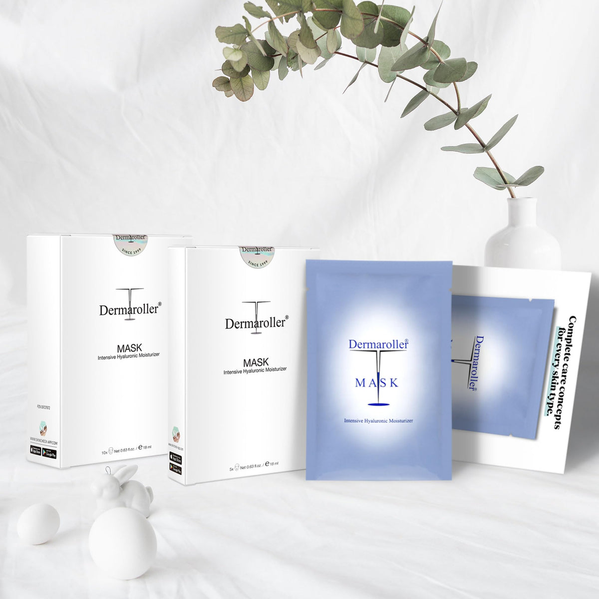 Dermaroller mask held in hand showing easy, hygienic single-use