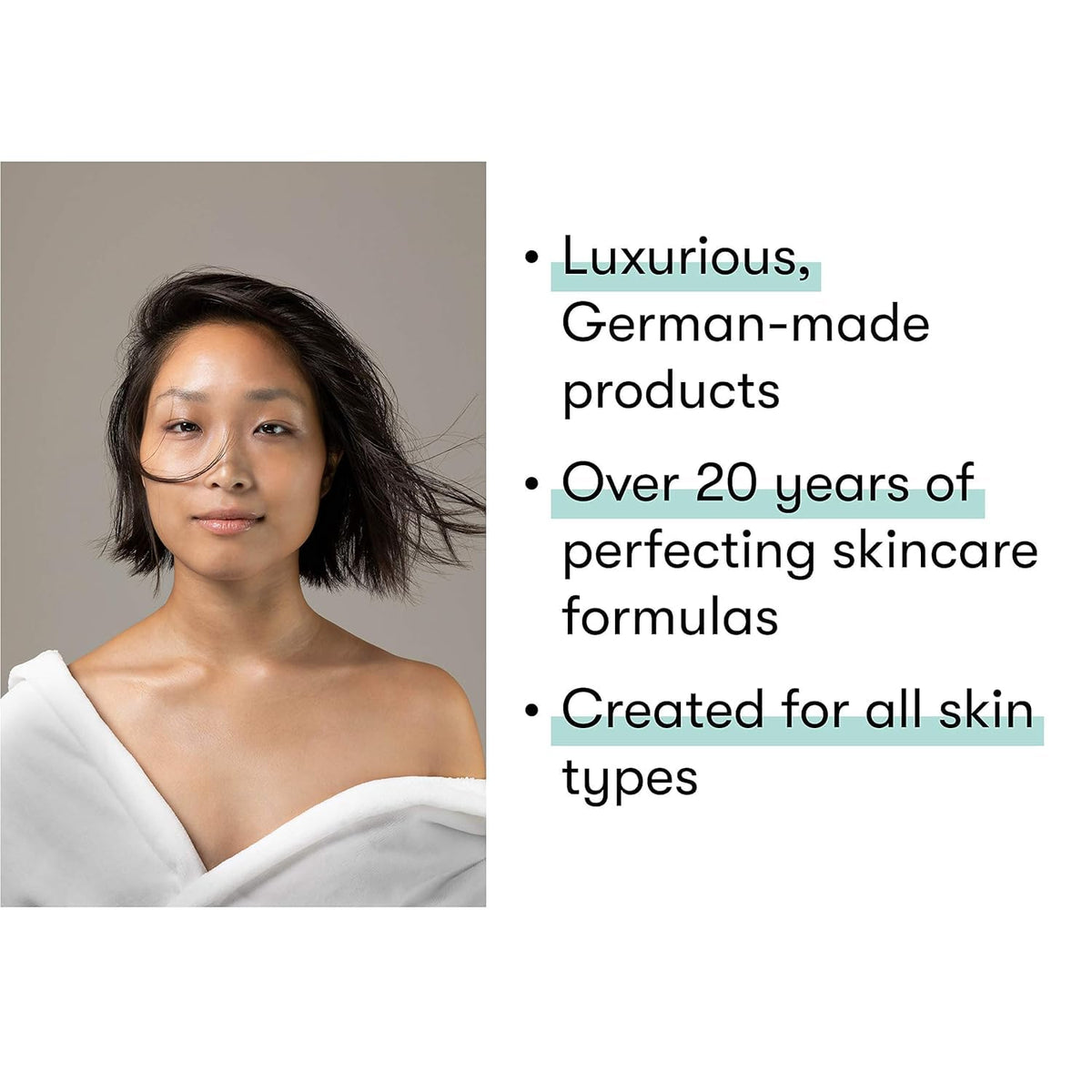 Dermaroller mask on neck and décolleté delivering extended hydration