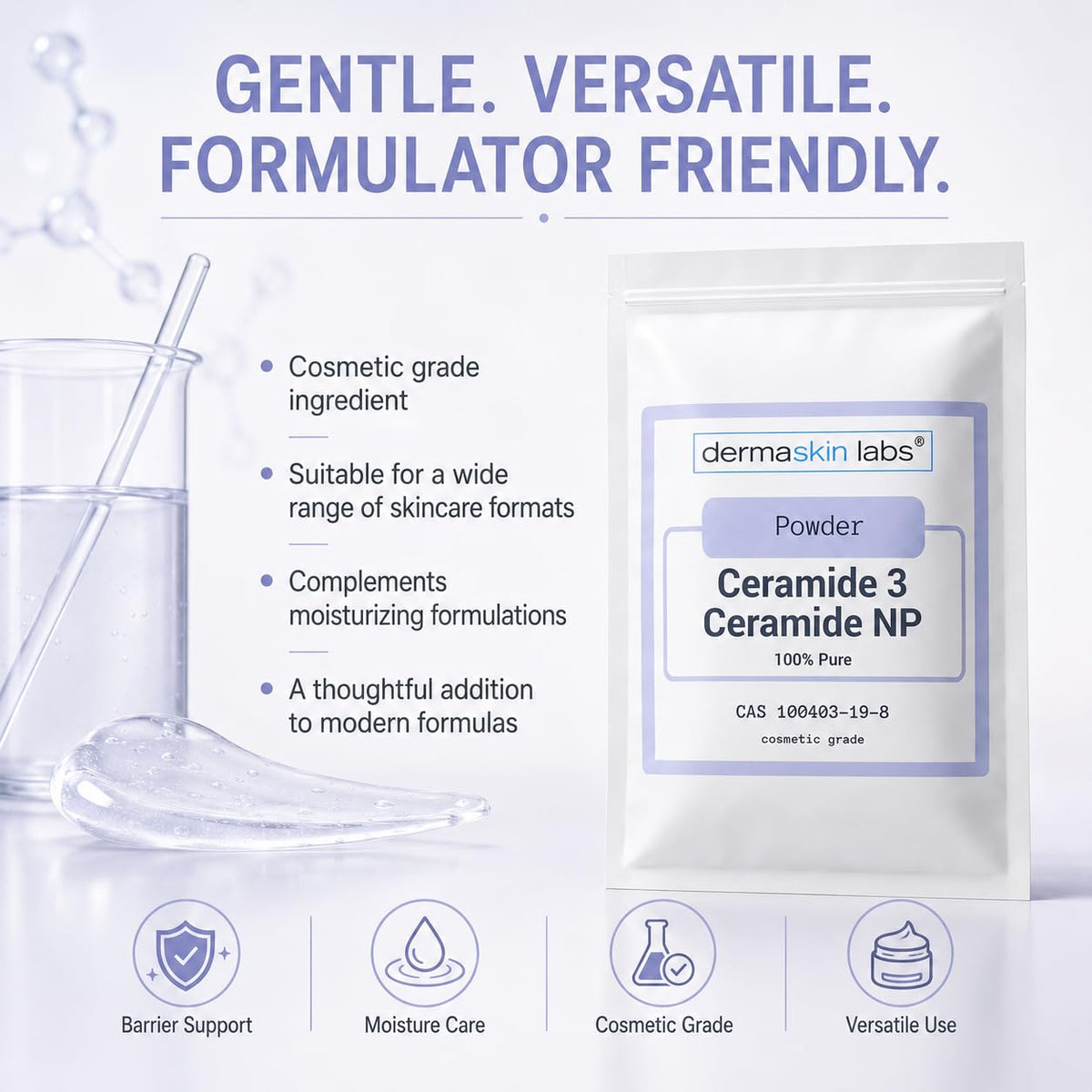 Dermaskin Labs hair mask jar open showing ceramide enriched formula for shine