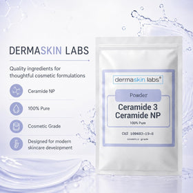 Dermaskin Labs workbench with beakers and mixing tools for formulation