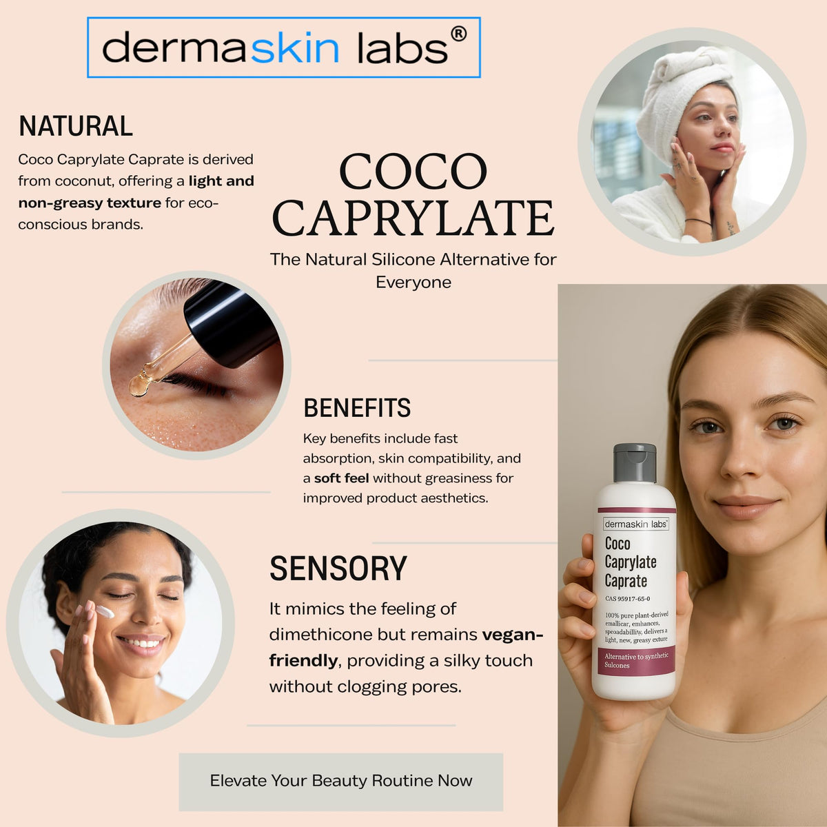 Dermaskin Labs clear lightweight texture close-up highlighting silky absorption benefit