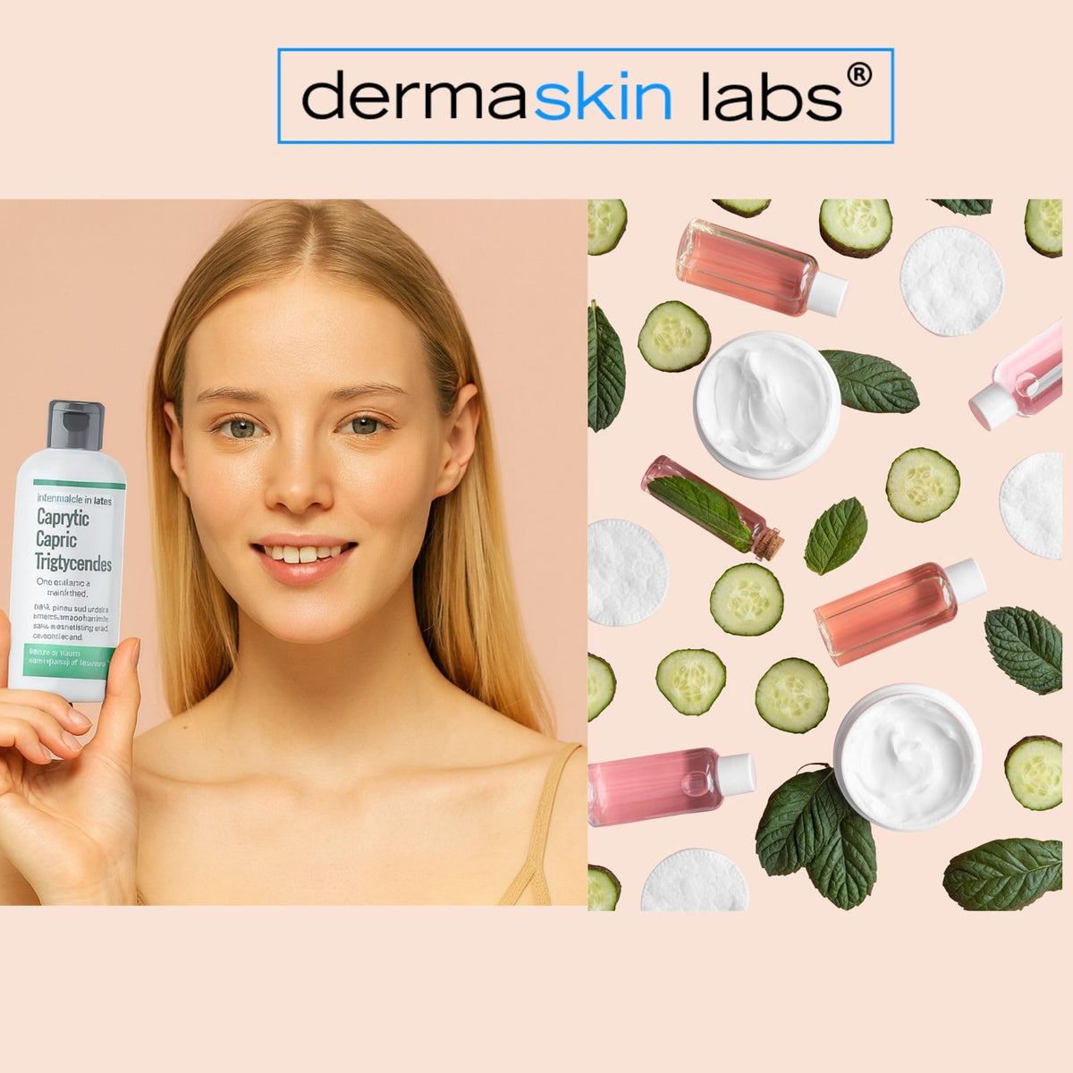 Dermaskin Labs styled bathroom shelf with products showing professional look and home use appeal